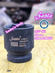 Đầu tuýp 1/2 inch đen Santa 25mm 26mm 28mm 29mm IM625 IM626 IM628 IM629