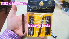 Mũi vít đóng bake 4 cạnh PH2 thép cao cấp S2 dài 80mm Standard