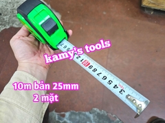 Thước Rút 10m Bản 25mm Winshine NCP Xanh Đen 2 hệ mét inch có lỗ bang, Thước cuộn 10m, Thước Kéo 10m