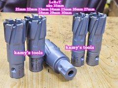 Mũi khoan từ có hợp kim L+R+T dài 35mm cỡ 21mm 22mm 23mm 24mm 25mm 26mm 27mm 28mm 29mm 30mm