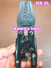 Kìm bấm cos nối, cos trần, cos pin tròn, cos chẻ HS-6L Fasen 0.5-6mm2 chính hãng