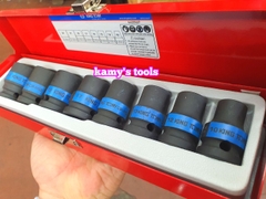 Bộ tuýp khẩu đen ngắn 1/2 inch Kingtony 4408MP 8 chi tiết 10mm-24mm