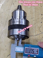 Đầu khoan đầu kẹp mũi khoan sắt 1-16mm lỗ côn B18 Wetoools WT-DC16B18