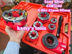 Bộ dụng cụ taro ren ống sắt bằng tay tạo ren ngoài Long Shun 63W2160 gồm 6 đầu 21mm 27mm 34mm 42mm 49mm 60mm
