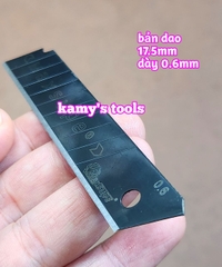 Lưỡi dao rọc giấy rọc cáp thép đen Maxsupe bản dao 17.5mm dày 0.6mm dài 106mm