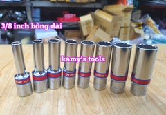 Đầu tuýp khẩu hệ inch trắng dài 63mm 12 cạnh 3/8 inch Kingtony 1/4 5/16 3/8 7/16 1/2 9/16 5/8 11/16 model 3230S