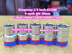 Đầu tuýp ngắn 1/2 inch Kingtony lục giác 6 cạnh 13mm 14mm 15mm 16mm 17mm 433513MR 433514MR 433515MR 433516MR 433517MR