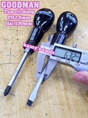 Tua vít đóng Goodman bake PH2 dẹp 6mm dài 100mm P98+6x100 P98-6x100