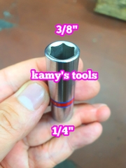 Đầu tuýp đầu khẩu lục giác 3/8 lỗ 1/4 Kingtony model 223512S