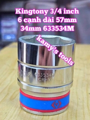 Đầu tuýp khẩu 3/4 inch 6 cạnh trắng Kingtony 33mm 34mm 35mm 36mm 38mm 633533M 633534M 633535M 633536M 633538M