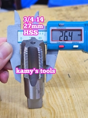 Taro ống rắc co 27mm răng côn HSS Shanghai Z3/4-14