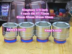 Đầu tuýp khẩu 3/4 inch 6 cạnh trắng Kingtony 45mm 46mm 48mm 50mm 633545M 633546M 633548M 633550M