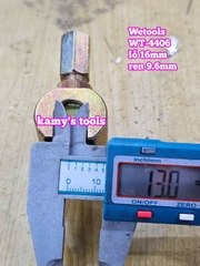 Đầu bơm mỡ gài núm xoay chuồng chuồng 16mm răng 9.6mm Wetools WT-4406