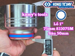Đầu tuýp 1 inch trắng 55mm 60mm 65mm 70mm 75mm 80mm Kingtony 833055M 833060M 833065M 833070M 833075M 833080M
