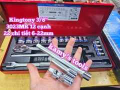 Bộ tuýp khẩu 3/8 inch 12 cạnh 6-22mm 22 chi tiết Kingtony 3023MR