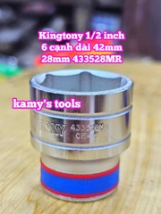 Đầu tuýp trắng ngắn 1/2 inch Kingtony 6 cạnh 28mm 29mm 30mm 32mm 433529MR 433529MR 433530MR 433532MR