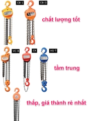 Pa lăng xích kéo tay Nitto 2 tấn 3m (3 mét) 5m (5 mét) model 20VP5 loại CB-II xích đóng logo G80 chính hãng cao cấp