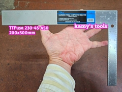 Thước ke vuông 200x300mm thép TTPusa 230-45-450, ê ke đo góc vuông