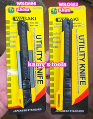 Dao rọc giấy dao rọc cáp lưỡi thép SK-5 bản 18mm dài 163mm Wasaki WRG682 và WR686