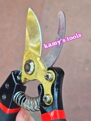 Kéo cắt cành cây trợ lực thép SK-5 lưỡi vàng dài 215mm