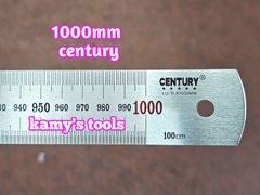 LU-TLA1000mm Thước lá inox 1m 1 mét 100cm 1000mm bản 35mm hệ inch và mét Century