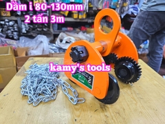 2 tấn 3m Rùa kéo pa lăng Nitto chạy dầm I 80mm-130mm GCL-2