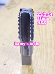 Taro ống rắc co 21mm răng côn HSS Shanghai Z1/2-14