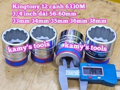 Tuýp 3/4 inch bông 12 cạnh trắng ngắn Kingtony 33mm 34mm 35mm 36mm 38mm 633033M 633034M 633035M 633036M 633038M