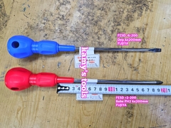 Tua vít cách điện Fujiya FESD 6mm bake PH2 và dẹp dài 200mm FESD+2-200 và FESD-6-200 sản xuất tại Nhật Bản