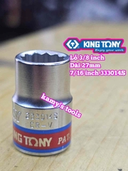 Đầu tuýp trắng 3/8 inch 12 cạnh Kingtony 1/4, 5/16, 3/8, 7/16, 1/2 hệ inch 333008S 333010S 333012S 333014S 333016S