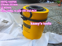Kích thủy lực có lỗ rỗng tâm TLP 100 tấn HHYG-10075K hành trình 75mm lỗ 80mm 276mm-351mm