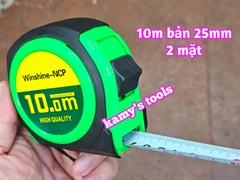 Thước Rút 10m Bản 25mm Winshine NCP Xanh Đen 2 hệ mét inch có lỗ bang, Thước cuộn 10m, Thước Kéo 10m