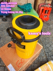 Kích thủy lực có lỗ 60 tấn HHYG-60100K TLP lỗ 54mm hành trình 304mm-404mm xác lớn nặng khoảng 36.2kg