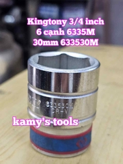 Đầu tuýp khẩu 3/4 inch 6 cạnh trắng Kingtony 27mm 28mm 29mm 30mm 32mm 633527M 633528M 633529M 633530M 633532M