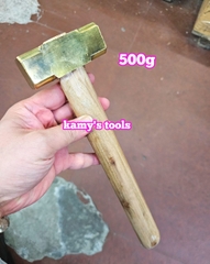 500g 0.5kg Búa đồng thau đầu vuông cán gỗ kamytools