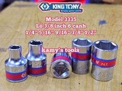 Đầu tuýp hệ inch 6 cạnh 3/8 inch Kingtony cỡ 1/4” 5/16” 9/16” 3/8” 1/2” 333508S 333510S 333512S 333516S 333518S