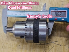 Đầu khoan đầu kẹp mũi khoan sắt 1-16mm lỗ côn B18 Wetoools WT-DC16B18