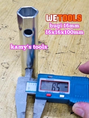 Cây cần tuýp điếu mở bugi 2 đầu 16mm không ron cao su Wetools WT-201616B