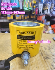 Kích thủy lực 50 tấn hành trình 50mm RSC-5050 113mm-163mm dạng lùn Kamytools