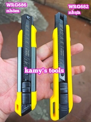 Dao rọc giấy dao rọc cáp lưỡi thép SK-5 bản 18mm dài 163mm Wasaki WRG682 và WR686