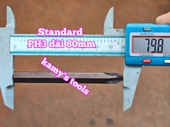 Mũi vít đóng bake 4 cạnh PH3 8mm 5/16 inch dài 80mm STANDARD STD-PH3-80