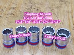 Đầu tuýp trắng 1/2 inch Kingtony 12 cạnh 9/16, 5/8, 11/16, 3/4, 13/16 inch 433018S 433020S 433022S 433024S 433026S