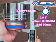 Đầu tuýp 1 inch trắng 55mm 60mm 65mm 70mm 75mm 80mm Kingtony 833055M 833060M 833065M 833070M 833075M 833080M