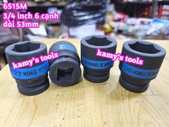 Tuýp 3/4 inch đen ngắn lục giác kingtony dài 53mm 27mm 28mm 29mm 30mm 651527M 651528M 651529M 651530M
