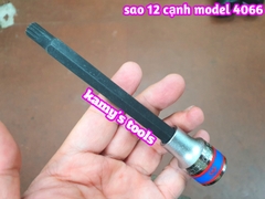 Đầu tuýp khẩu sao 1/2 inch 12 cạnh dài 160mm Kingtony M8 M9 M10 M12 M14 M16 model 4066