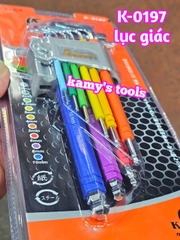 Bộ khóa lục giác bi và bông hoa thị nhiều màu Kapusi 9 cây K-0197 và K-0198