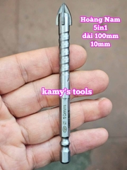 Mũi khoan đa năng bê tông sắt thép inox gỗ đá hoa cương dài 100mm Hoàng Nam 6mm 8mm 10mm