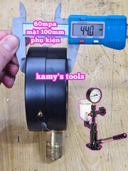 Phụ kiện đồng hồ của dụng cụ cân chỉnh béc kim phun dầu diesel 60mpa mặt 100mm đường kính 20mm Wetools DGNT6010