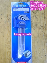 Bộ lục giác đầu bằng hệ inch Kingtony 20209SR02 9 chi tiết 1/16-3/8