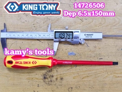Tua vít cách điện VDE 1000V dẹp 6.5mm dài 150mm (6.5x150mm) Kingtony 14726506